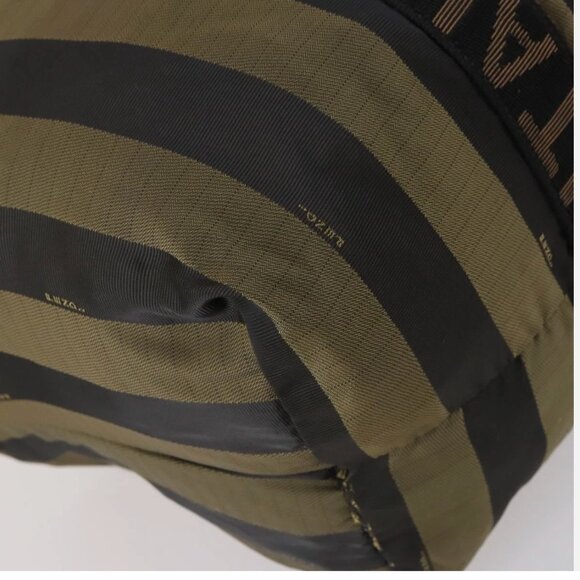 FENDI Pecan Canvas Boston Bag Black Brown - Picture 11 of 15